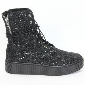 Lust for Life Combat Boots NEW Platform Bootie Glitter Shoes